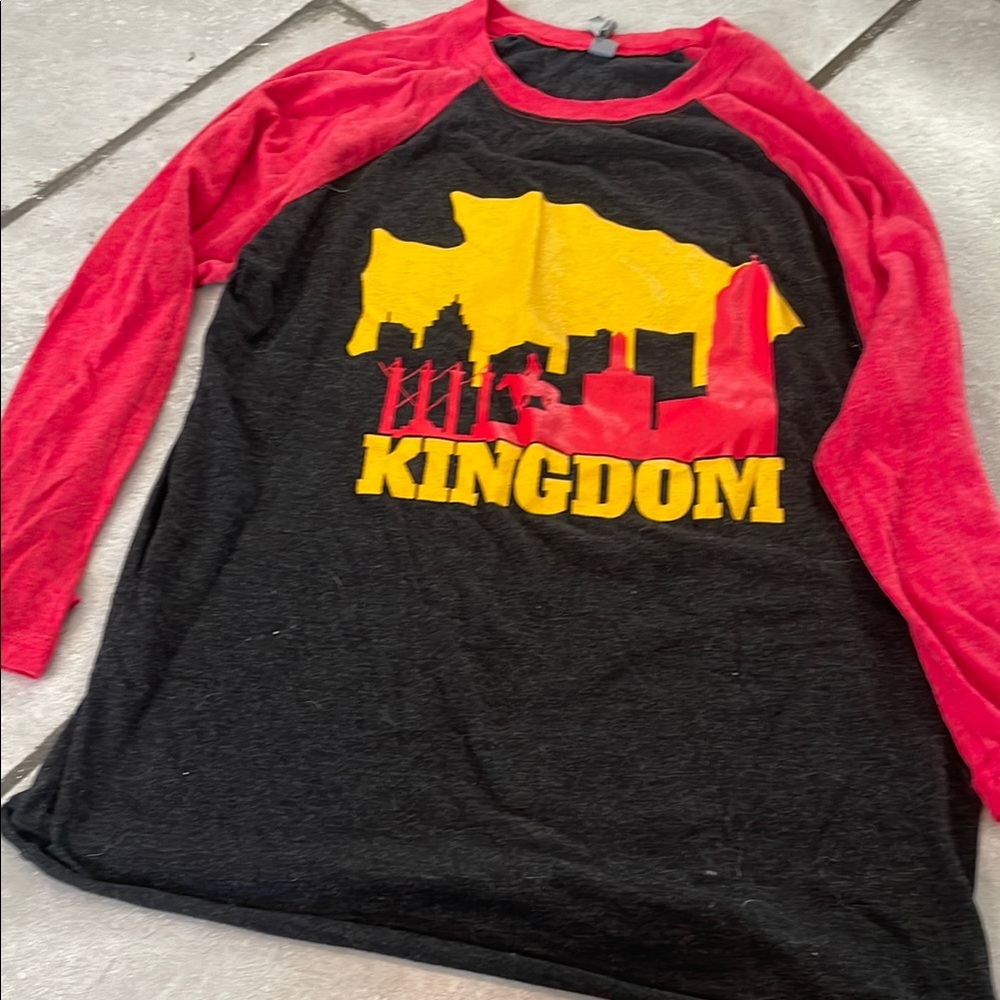 Kids Red and Black Kingdom Raglan Shirt